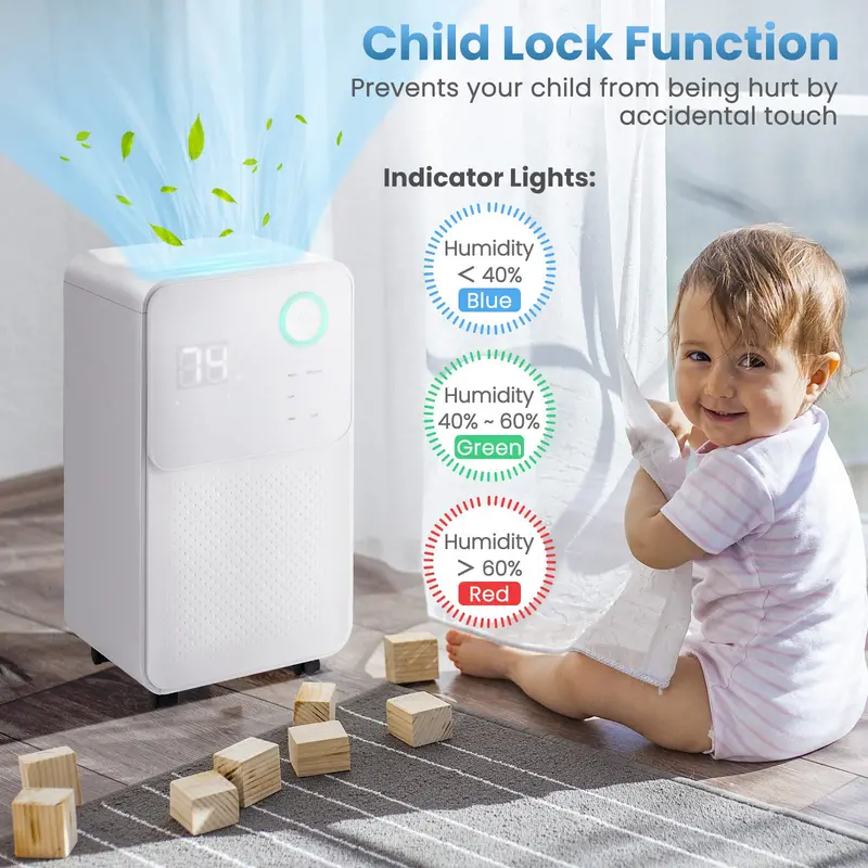Wi-Fi Enabled 2000 Sq. Ft Smart Dehumidifier with Dual Drainage Support and Four Customizable Operation Modes